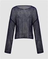 Star Jacquard Long Sleeve Knit Top